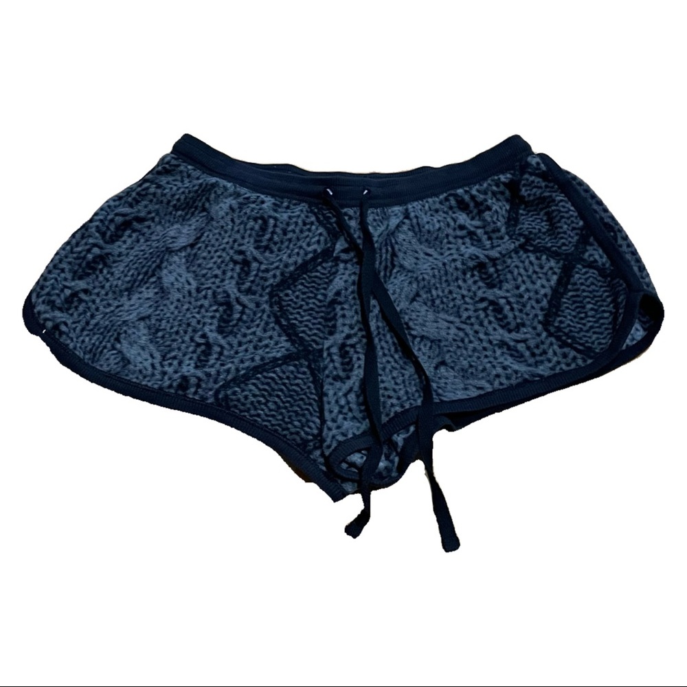 small black and gray textured shorts